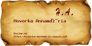 Hovorka Annamária névjegykártya